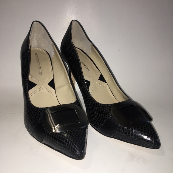 Adrienne Vittadini Heels Buckle Toe Snake Skin Sz9 - Picture 2 of 8